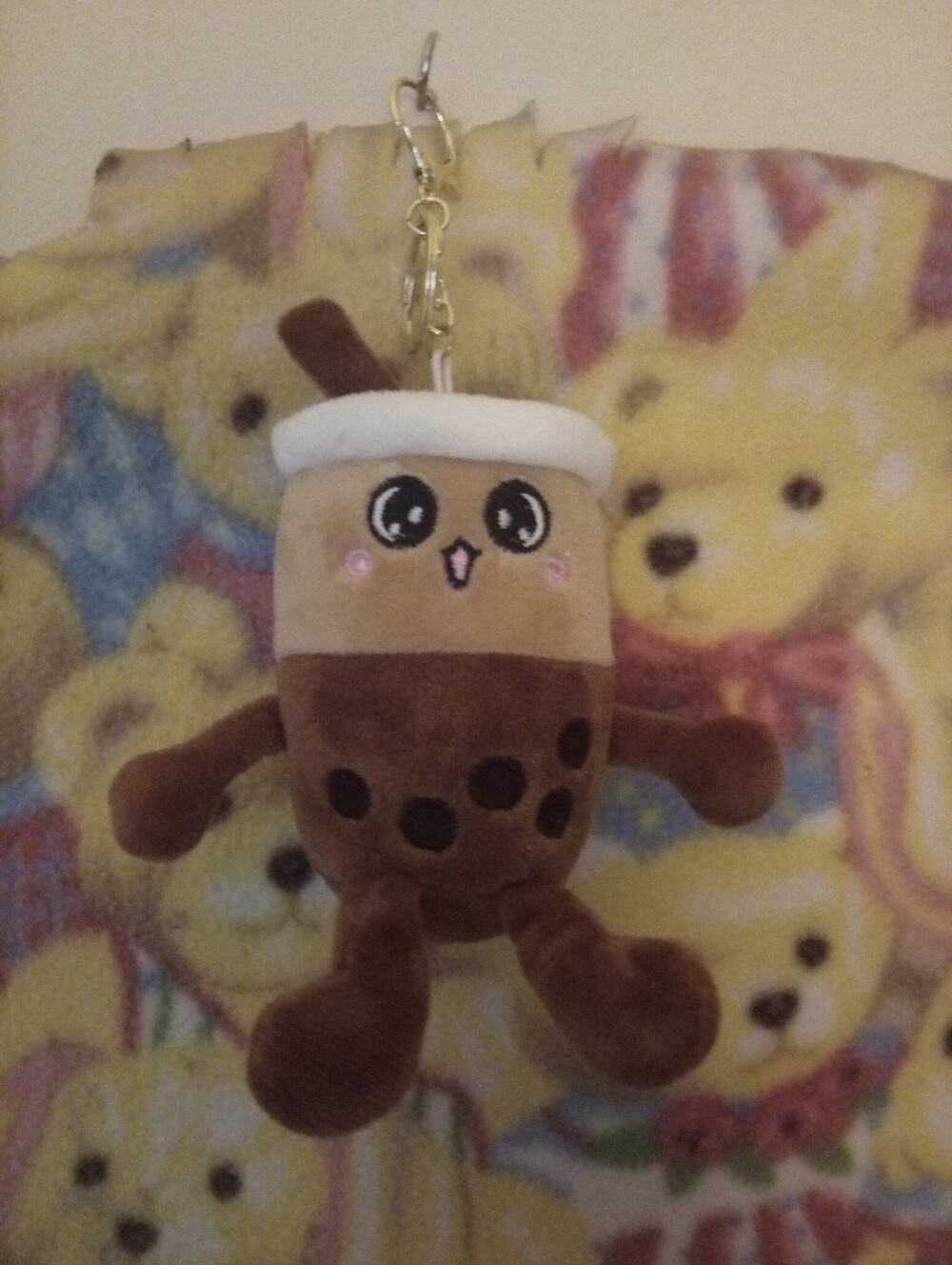 💐 Cute Plush Bubble Tea Bag Clip Cute Brown & Cream
